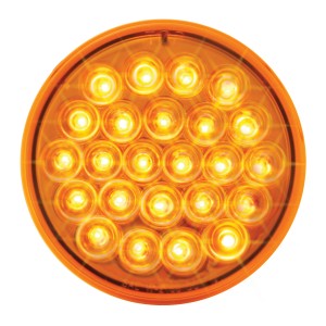 4" Round Synchronous/Alternating Pearl LED Strobe Light in Amber/Amber