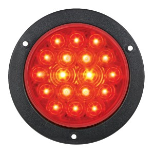 75912 Red/Red 4" Fleet LED Light with Black Flange Mount