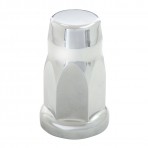 Silo Chrome Plastic Lug Nut Cover w/ Flange