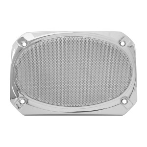 Rectangular Speaker Cover w/ Chrome Screen for Peterbilt 379