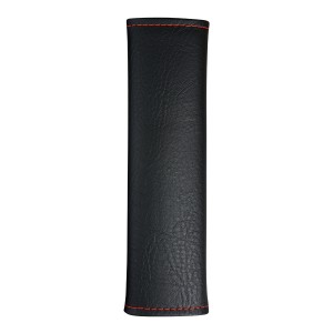 Seat Belt Comfort Pad Cover - Matte Black w/Red Stitching